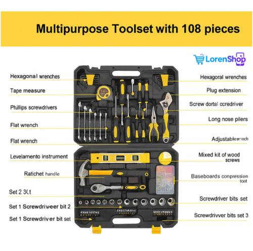 Kit Profesional - Bolsa Reforzada + Juego de 108 Herramientas