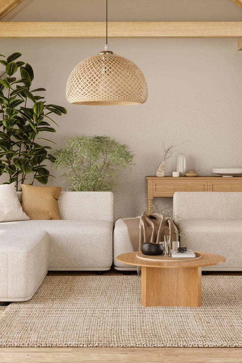 Alfombra de sisal a cuadros